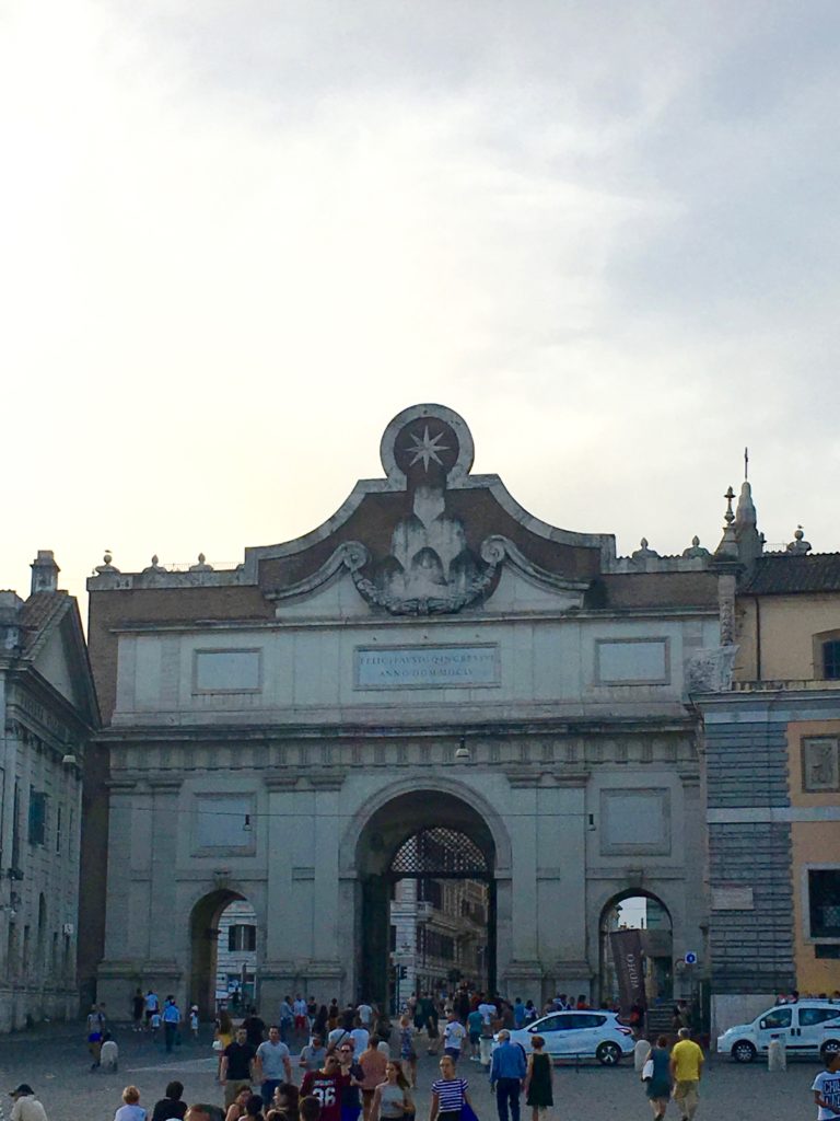 Porta del popolo, porta flaminia. francesca mercantini, roma,